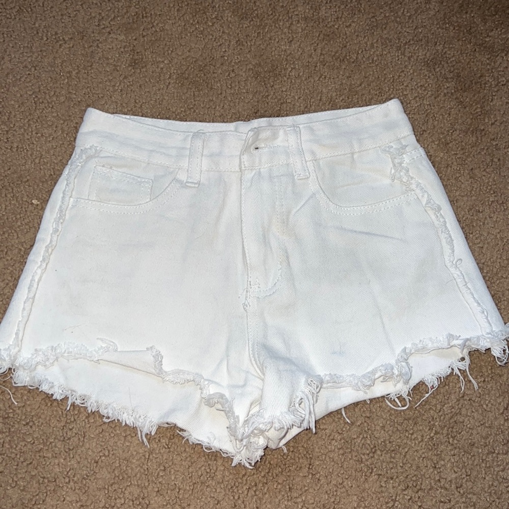 Shein white denim shorts